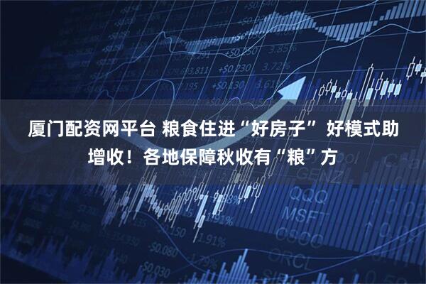 厦门配资网平台 粮食住进“好房子”&#32;好模式助增收！各地保障秋收有“粮”方