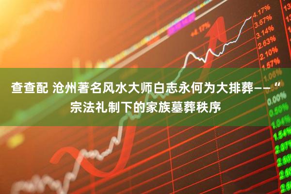 查查配 沧州著名风水大师白志永何为大排葬——“宗法礼制下的家族墓葬秩序