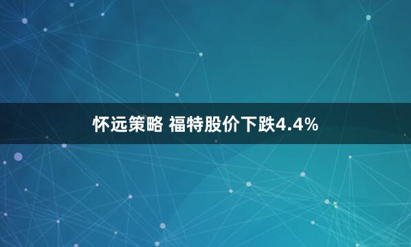 怀远策略 福特股价下跌4.4%